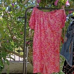 Floral Pink Off-Shoulder Dress